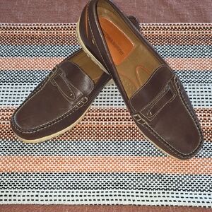 Johnston & Murphy Dark Brown Leather Slip-Ons